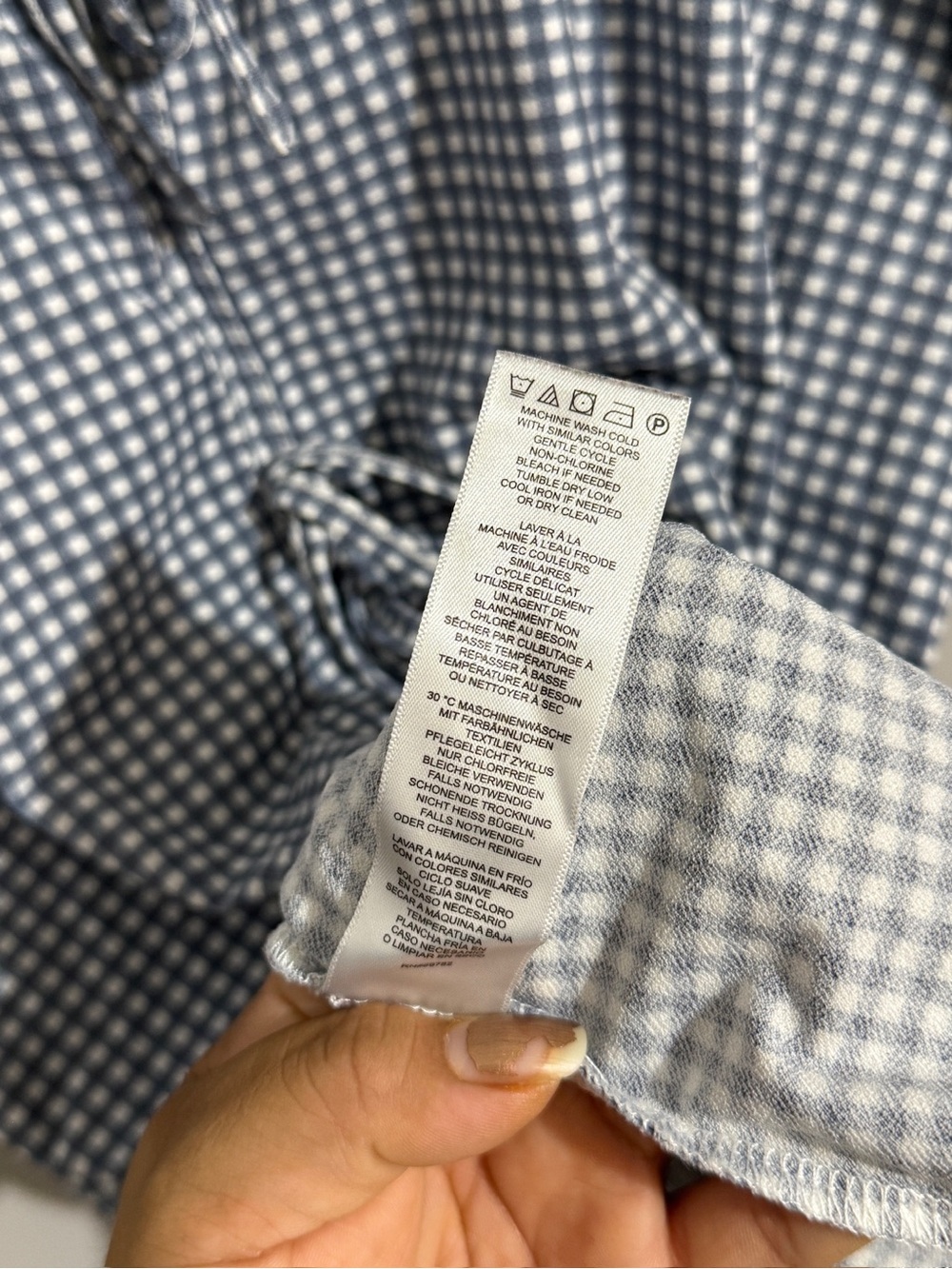 Adrianna Papell Top Womens XL Gingham Tie Front Blouse Short Sleeve Check - Picture 8 of 9